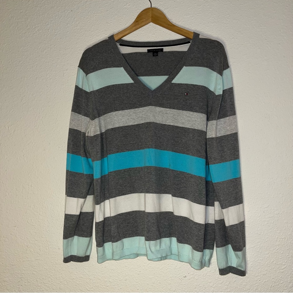 Tommy Hilfiger striped v neck sweater